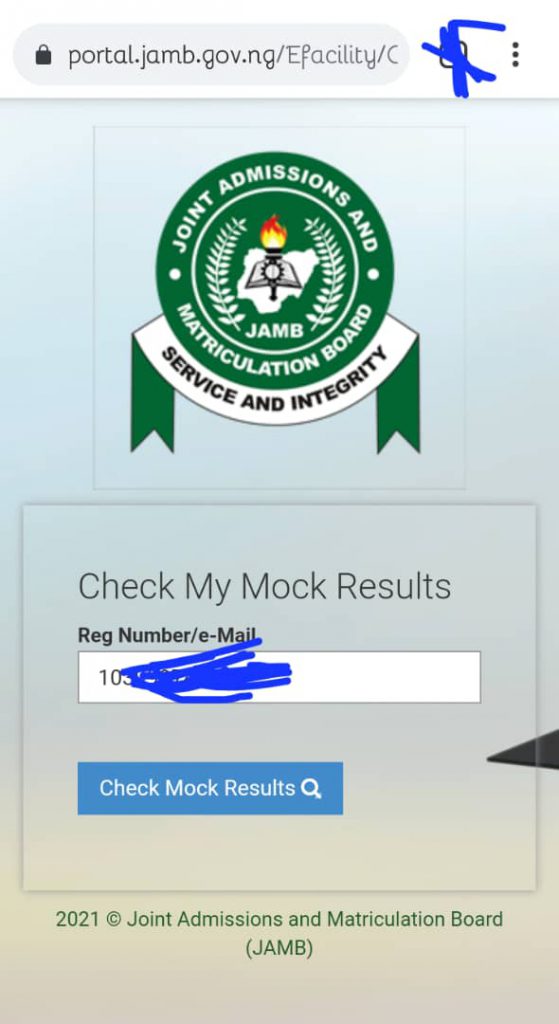 Step on how to check your JAMB 2021 mock result