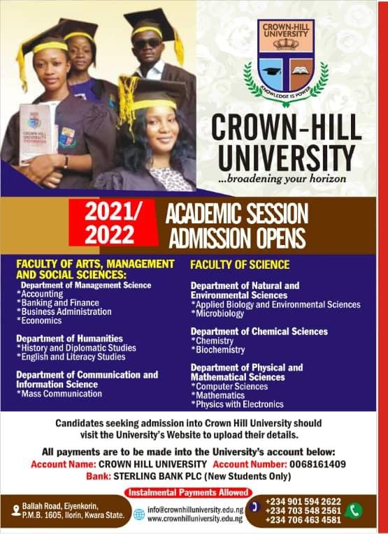 CrownHill University Post-UTME 2021