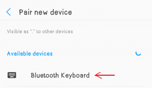 Select Bluetooth Device for Pairing